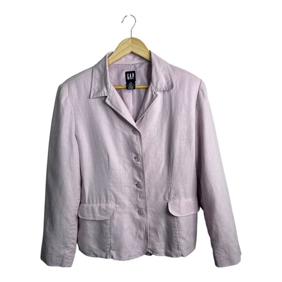 GAP Jackets & Blazers - GAP Linen Lavender Purple Blazer Size 12 Preppy Business Pastel Summer Church
